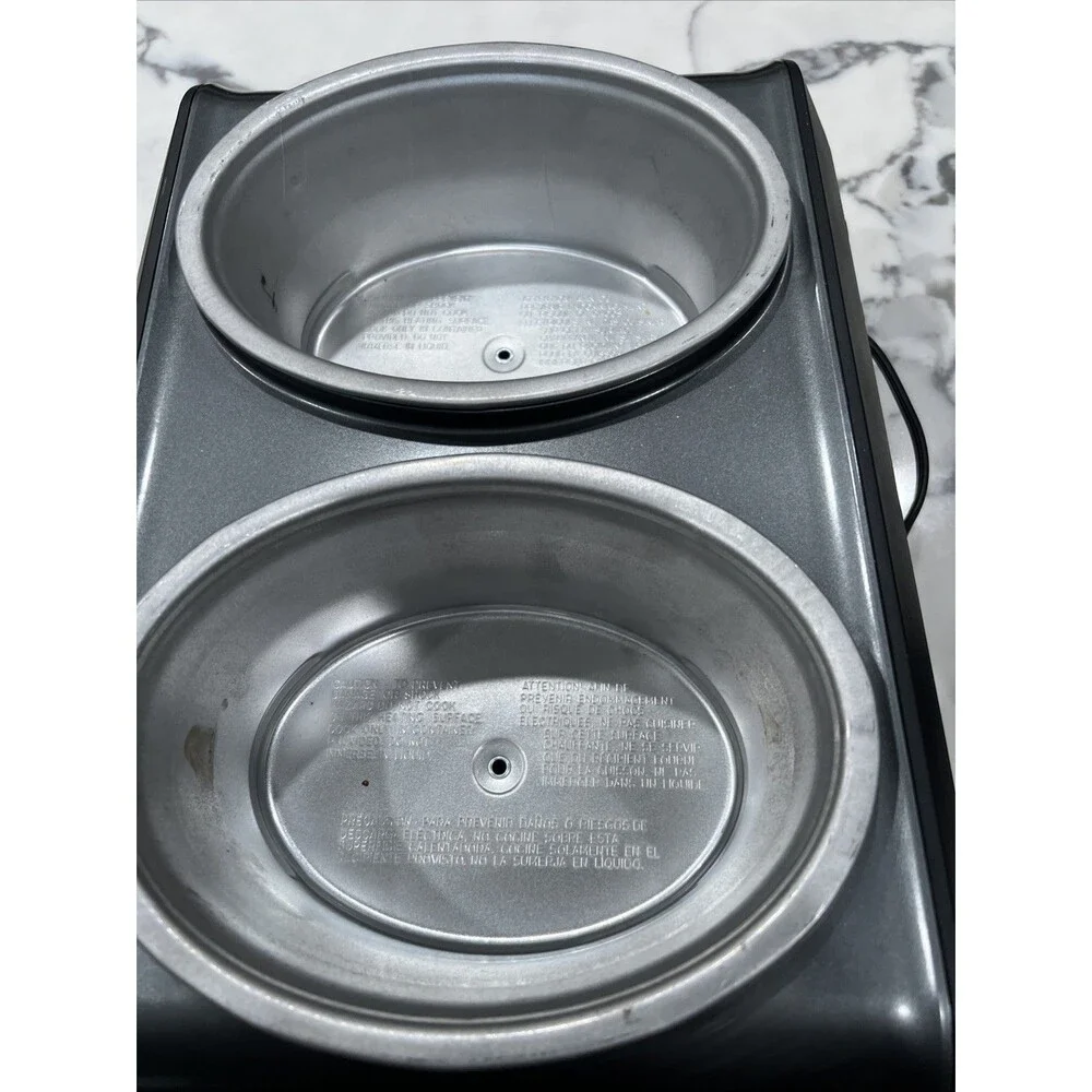 Crock-Pot SCCPMD1-CH Hook Up Double Oval Connectable 2 1-Quart Tested